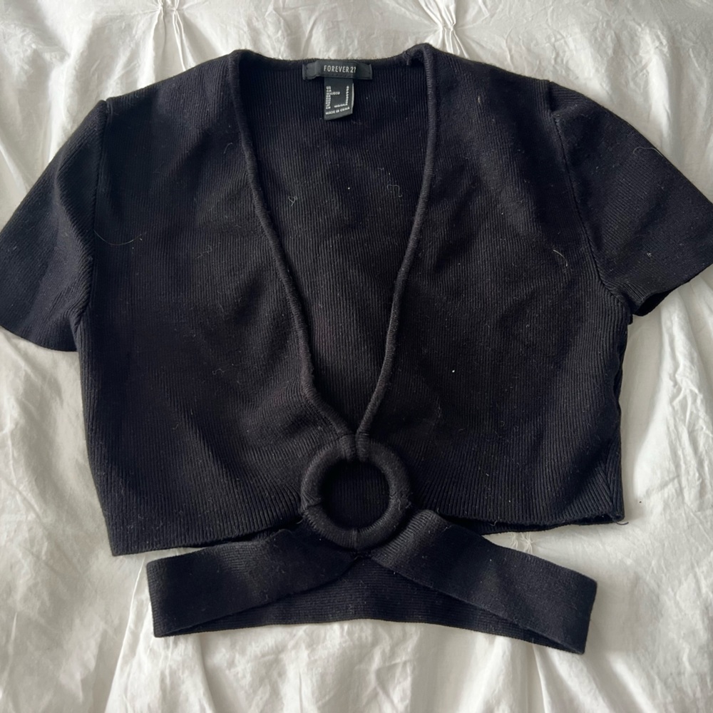 Forever 21 Black Knit Top small